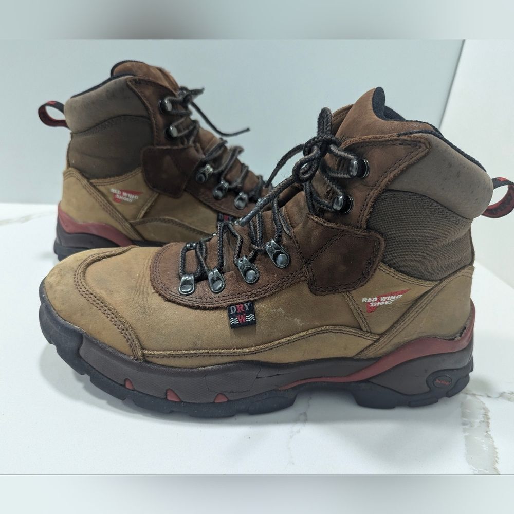 Red Wing leather brown steel toe waterproof work construction boots size 8.5 - Picture 10 of 16
